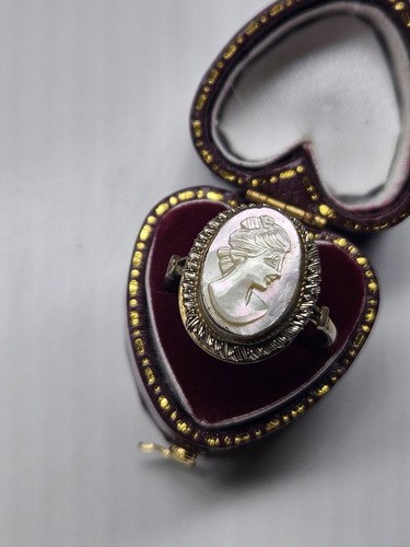 Vintage 800 cameo ring - cameo,