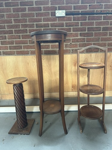 Three wooden plant stands for - plant,
