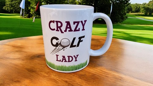Crazy golf lady mug - crazy,