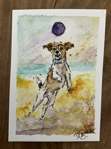 Watercolor aceo painting jack - watercolor,