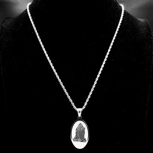 Prayer necklace praying hands - prayer,