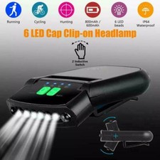Rechargeable USB LED Headlamp Clip on Cap Hat Light Head Torch Fishing Camp Lamp
