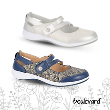 Boulevard Ladies Wide Shoes Casual EEE Fit Comfort Touch Fastening Trainer UK3-9
