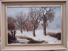 Oil on Board Winter Woodland