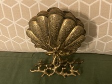 Antique Brass Sea Shell & Coral Design Functional Letter Rack - Great for a Desk
