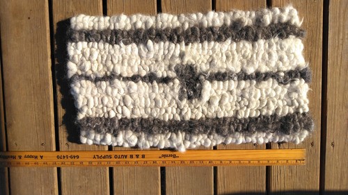 Rug white and gray angora - ,
