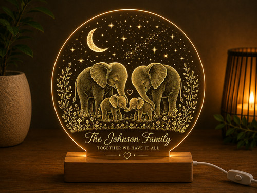 Personalised elephant family - personalised,
