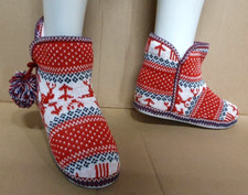 Ladies Slippers Fairisle Boots