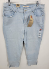 Levis Jeans Womens 14 Light Wash Classic Crop Tapered Mid Rise Blue Denim