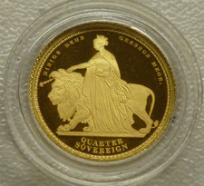 Una & the Lion Proof Quarter Sovereign 1.83g .9999 Fine Gold Coin 2019 Alderney