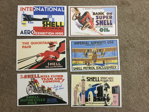 Shell oil set 6 vintage - oil:,