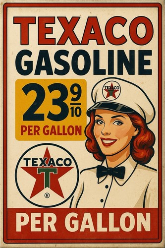 Retro style texaco gas pump - style,