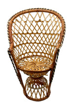 Vintage Mini Rattan Peacock