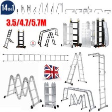 3.5/4.7/5.7M Aluminium Folding Telescopic Ladder Multi-Purpose Extendable Steps