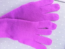 Cocowai  100% Cashmere Gloves with Longer Length - One Size in Bright Pink