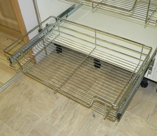 Pull out Wire Basket Chrome Kitchen - Bedroom Drawer  ALL SIZES Inc 500mm 600mm
