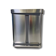 Simplehuman Recycling Liner Pocket Pedal Bin Brushed - Stainless Steel - 58L A