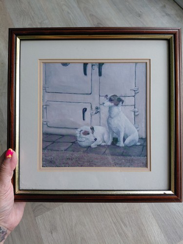 Vintage framed dog print - framed,
