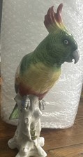 Vintage Capidemonte Porcelain Parrot Figurine