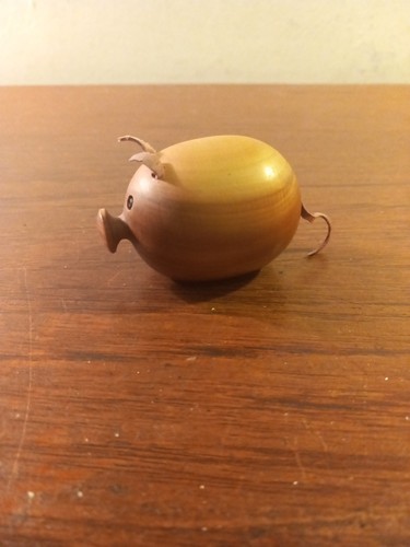Vintage wooden pig ornament - vintage,