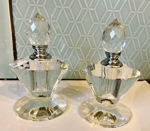 Pair cut crystal glass - pair,