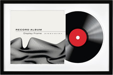 Double Matte Record Album Frame, 16.5X25 Record Frame, Black for LP Vinyl Record