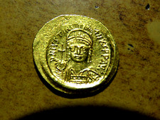 Byzantine Empire JUSTINIAN I (527-565) AD High Grade GOLD AV SOLIDUS Coin F3
