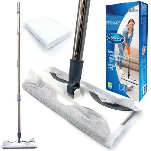 Flat floor mop with - flat, wipes