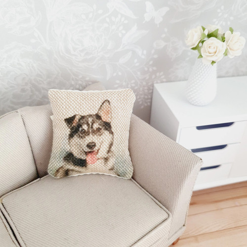 Husky dog cushion scale - dog, 1:12