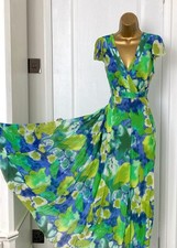 Women’s Green Crinkle Dress Size 14R Per Una M&S