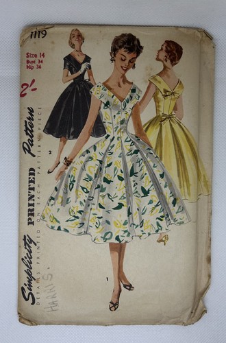 Vintage 1950s simplicity 1119 - simplicity,