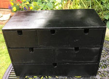 IKEA Moppe Mini Wooden Chest of 6 Drawers, Multi Use, Storage Boxes -Black