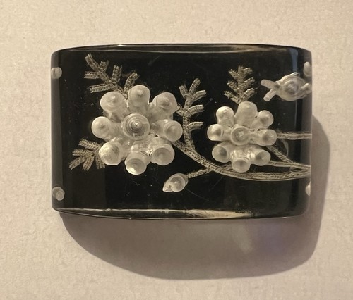 Vintage reverse carved lucite - reverse,