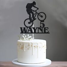 Personalised Bicycle Cake Topper Cycling Cake Topper Mountain Cyclist Cake Decor