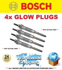 4x BOSCH GLOW PLUGS for ISUZU