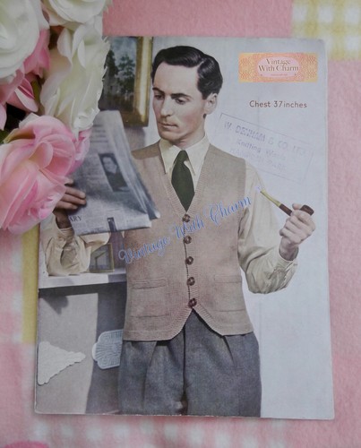 Vintage1950s mens cardigan - mens,