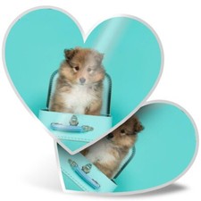 2 x Heart Stickers 7.5 cm -