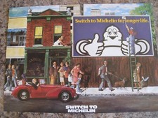MICHELIN TYRES FOR A LONGER LIFE STREET SCENE 1980 ADVERT A4 FILE 26