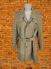 VINTAGE BEIGE MEDIUM COAT JACKET TRENCH SINGLE BREASTED BELTED RAIN MAC MENS