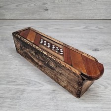 Vintage Double 9 Wooden 55 Piece Dominoes Set