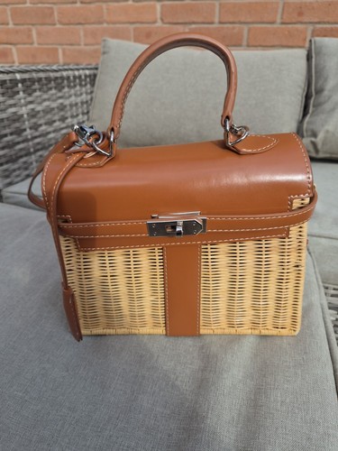 Wicker hammer shoulder handbag - shoulder,
