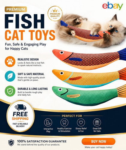 Catnip fish kicker toy - fish, plush