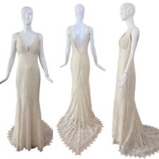 CLAIRE PETTIBONE 2015 sample wedding dress bridal gown lace backless