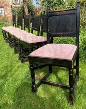 Set of 6 Six Dark Wood Drop