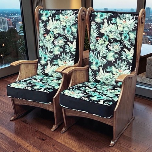 Pair oak mid century - pair, lounge