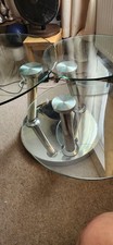Glass & chrome rotating / swivel / extendable coffee table