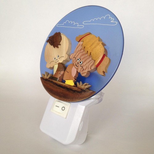 Handmade wooden plug blue - handmade, plug-in