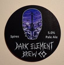 DARK ELEMENT brewery SPIRES keg ale beer pump font badge Wales