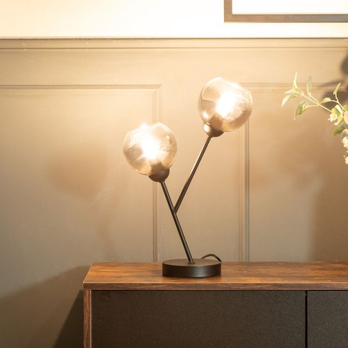 Black metal table lamp - metal,