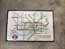 London Underground Map Enamel Sign With 4 Fixing Holes, Size-15”x13” 